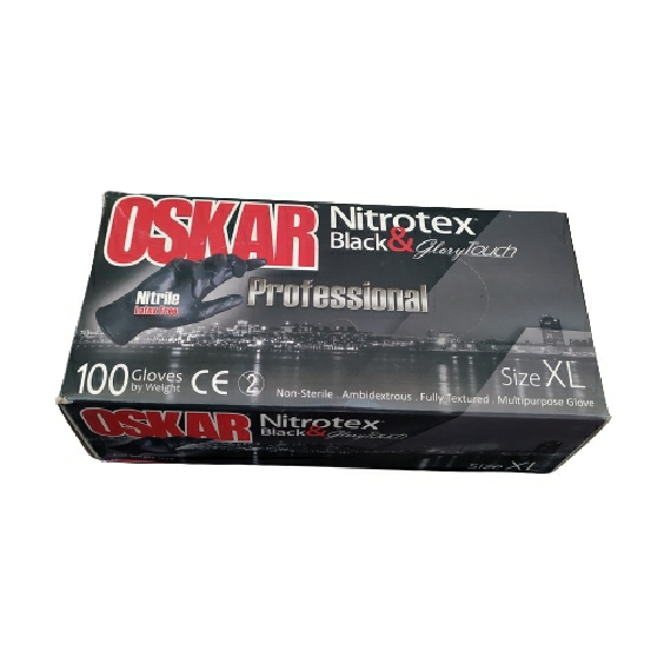 دستکش نیتریل اسکار مدل 0xl سایز ایکس لارج بسته 100 عددی دستگاه های طبی طلایی