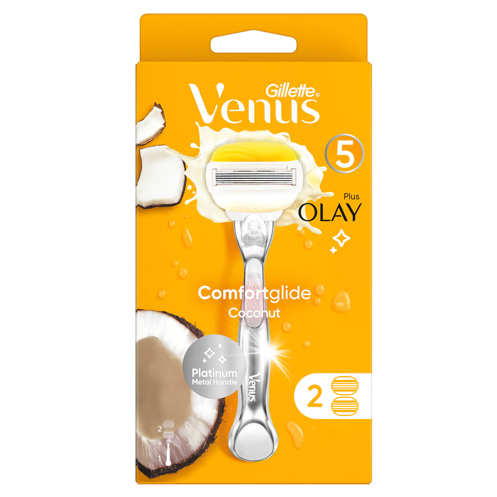 خودتراش ژیلت مدل Venus Olay Plus تیغ و یدک اصلاح طلایی