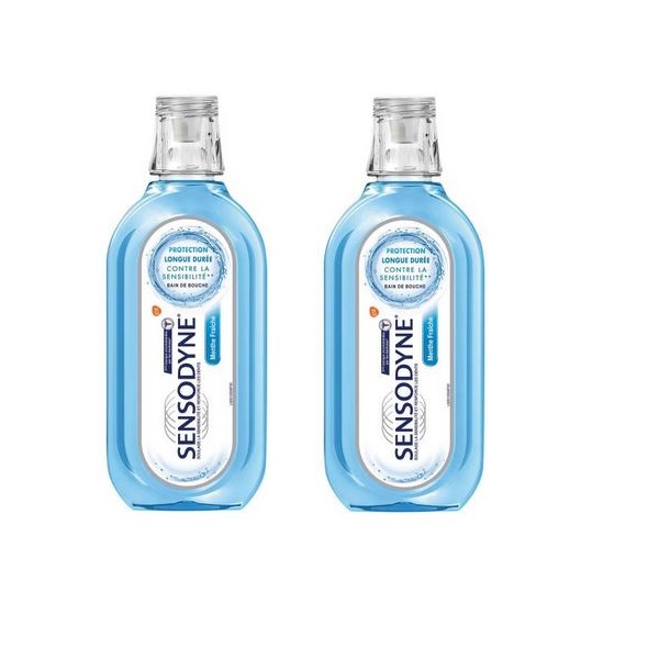 دهان شویه سنسوداین مدل Menthe Fraîche Protection حجم 500 میلی لیتر بسته 2 عددی دهان شویه طلایی