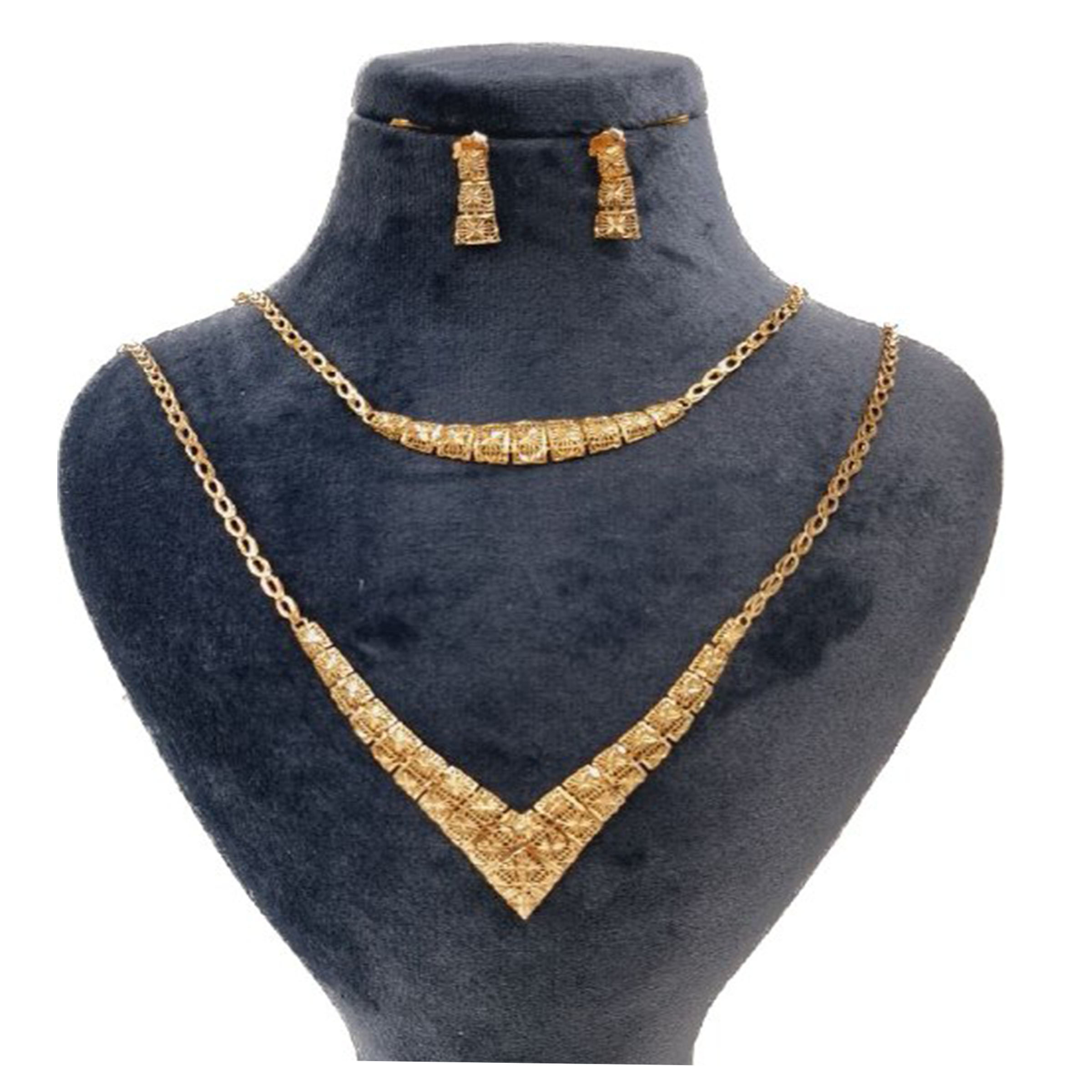 نیم ست طلا 18 عیار زنانه طلای مستجابی  کد 67150 ست زیورآلات طلا زنانه طلایی