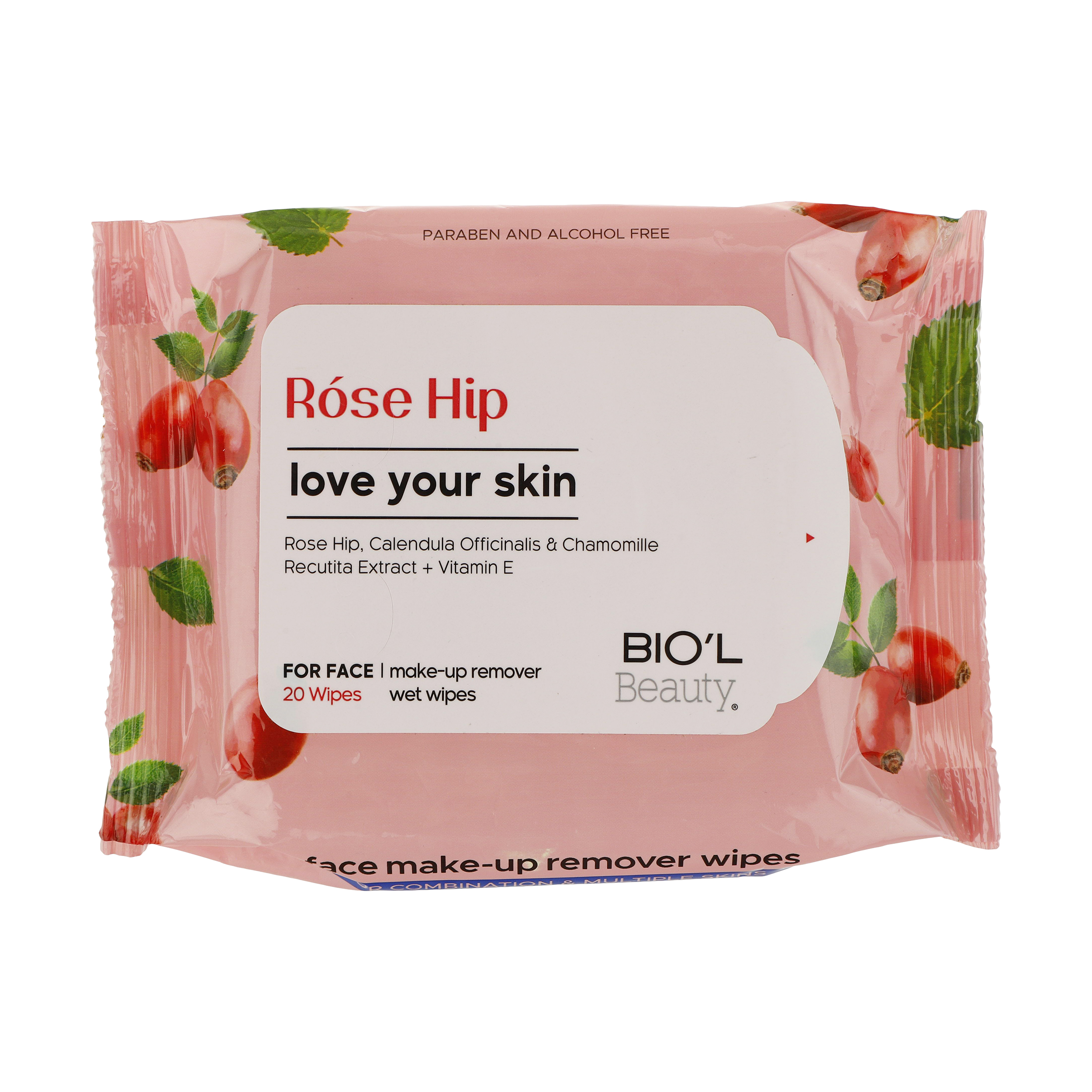 دستمال مرطوب بیول مدل Rose Hip بسته 20 عددی دستمال مرطوب طلایی