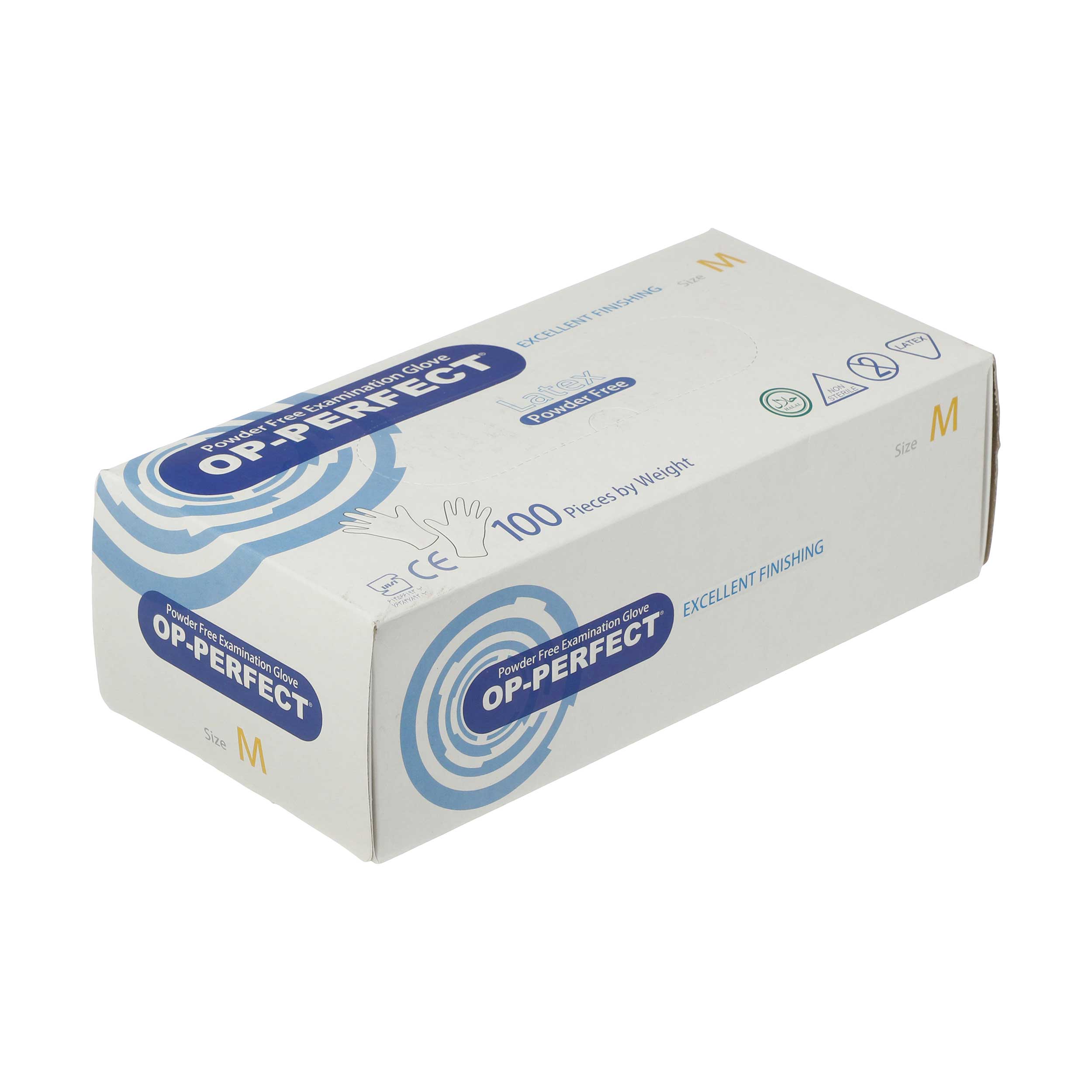 دستکش لاتکس اپی‌پرفکت مدل اکسلنت فینیشینگ سایز مدیوم ده بسته 100 عددی دستگاه های طبی طلایی