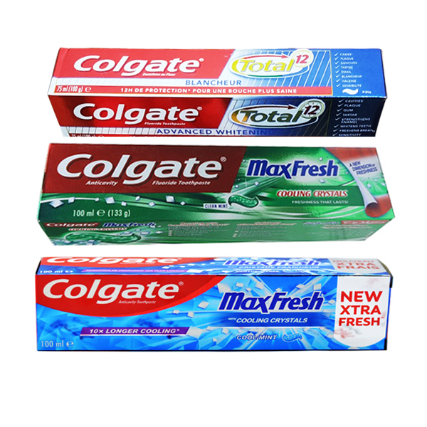 خمیر دندان کلگیت مدل Total Max fresh حجم 75 میلی لیتر بسته 3 عددی خمیر دندان طلایی