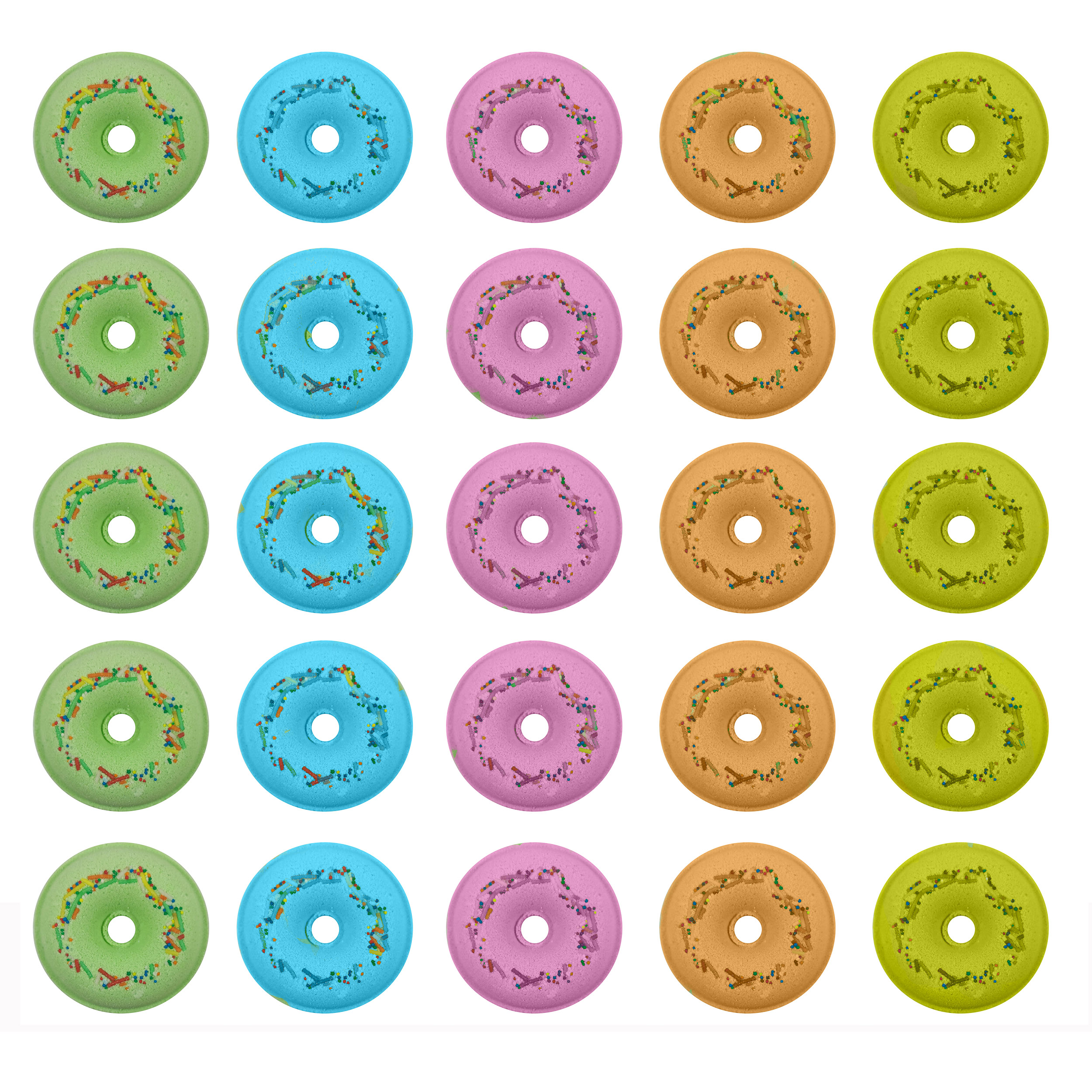 کوکتل نمک حمام ناستالیا مدل Donut Plus وزن 70 گرم بسته 25 عددی نمک حمام طلایی