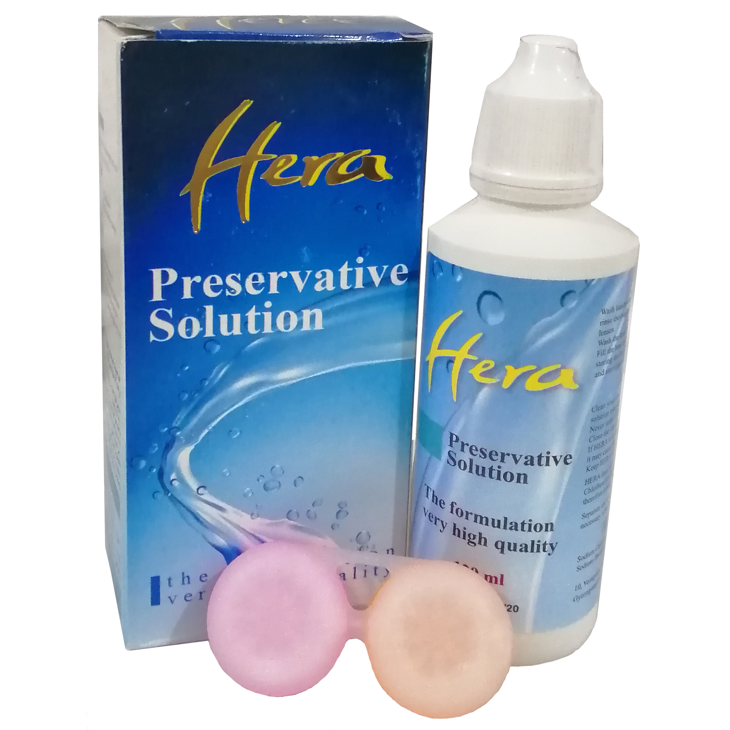 محلول شستشوی لنز هرا مدل Preservative-Solution حجم 120 میلی لیتر مکمل تجهیزات پزشکی طلایی