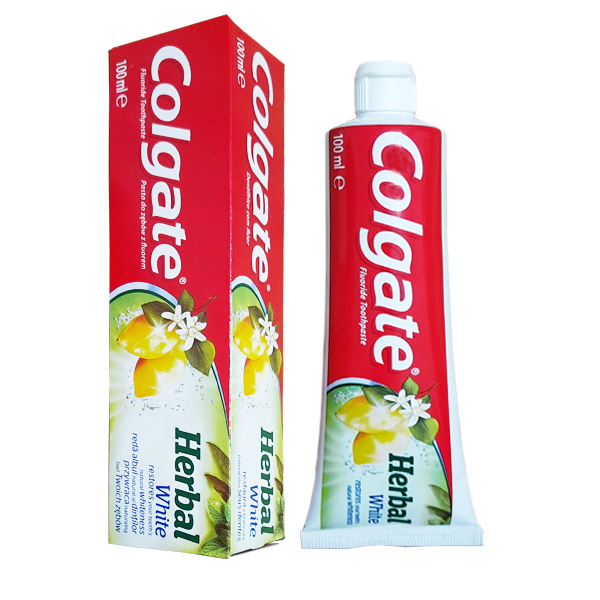خمیر دندان کلگیت مدل Herbal White حجم 100 میلی لیتر خمیر دندان طلایی