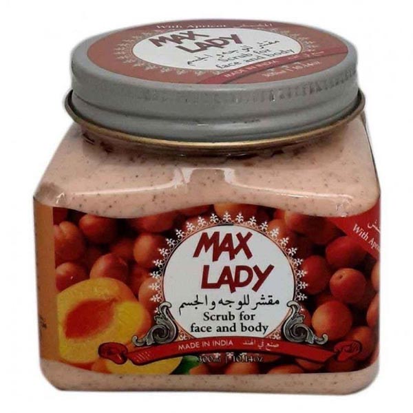 اسکراب لایه بردار مکس لیدی مدل Apricot حجم 300 میلی لیتر کرم لایه بردار پوست طلایی