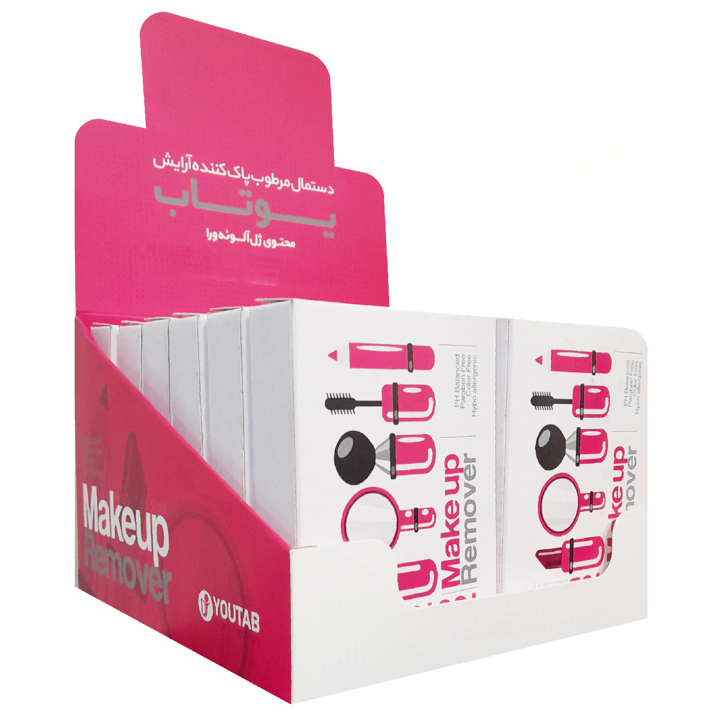 دستمال مرطوب پاک کننده آرایش یوتاب مدل Antiallergic بسته 12 عددی دستمال مرطوب طلایی