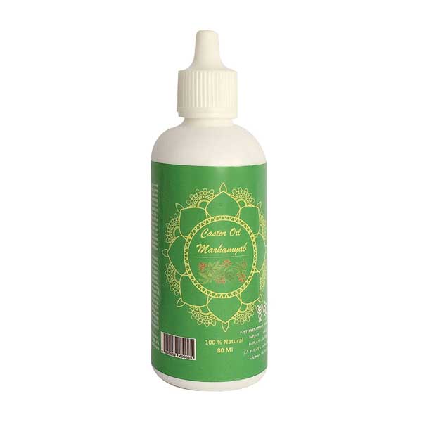 روغن تقویت کننده ناخن مرهم یاب مدل کرچک حجم 80 میلی لیتر تقویت کننده ناخن طلایی