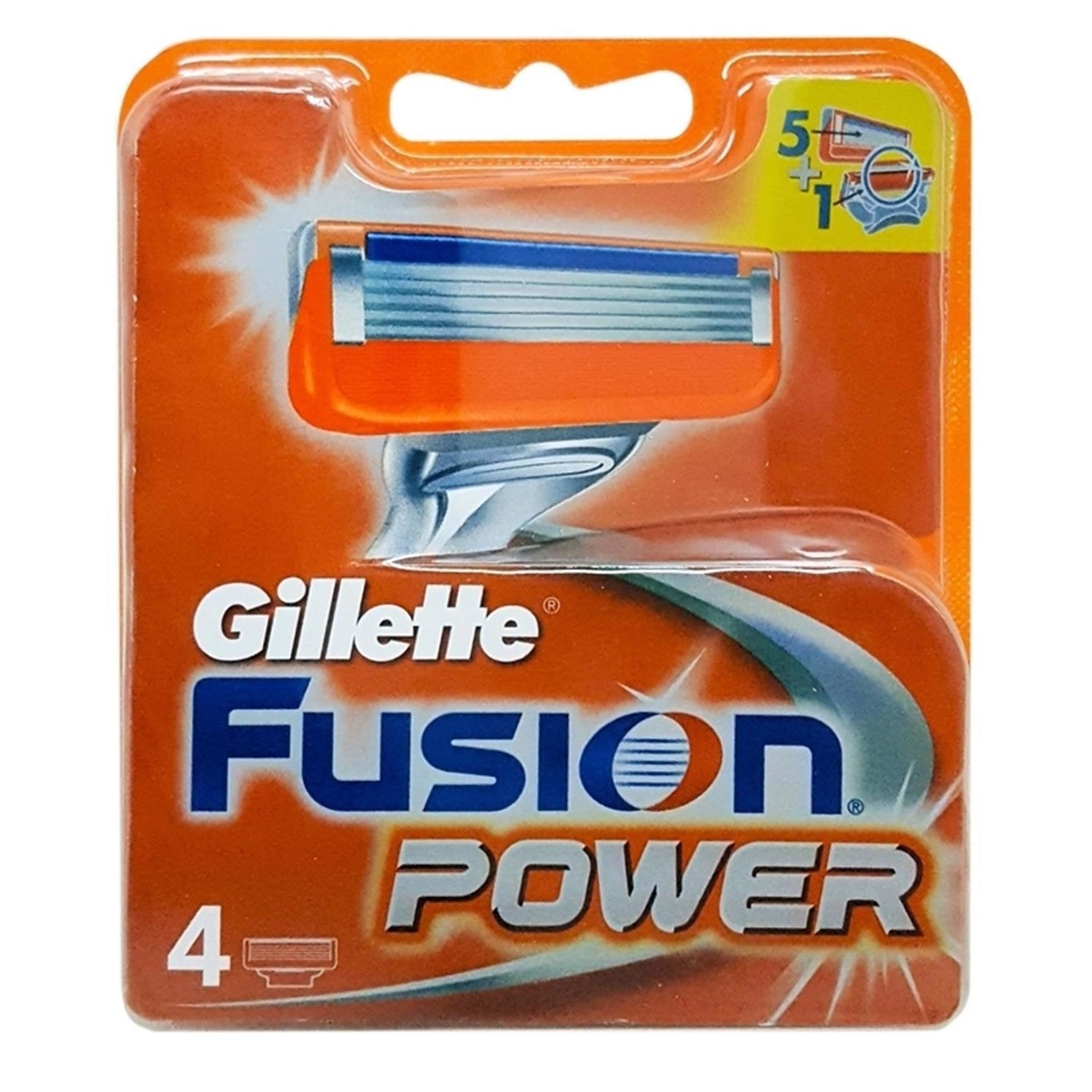 تیغ یدک ژیلت مدل Fusion Power بسته 4 عددی تیغ و یدک اصلاح طلایی