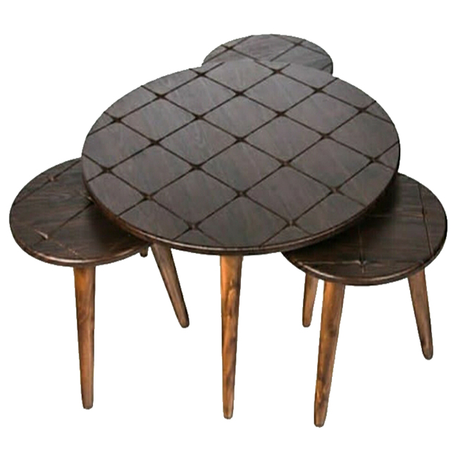 میز عسلی مدل T03 مجموعه 4 عددی میز پذیرایی طلایی