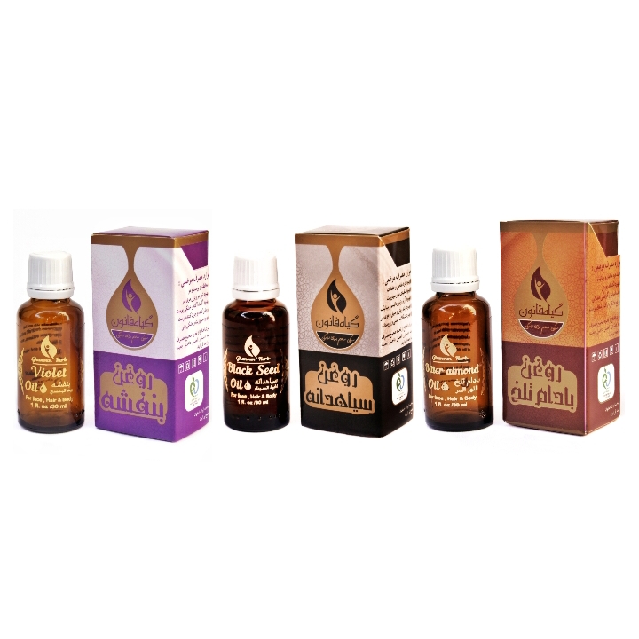 روغن مو گیاه قانون مدل 3 حجم 30 میلی لیتر مجموعه 3 عددی روغن مو طلایی