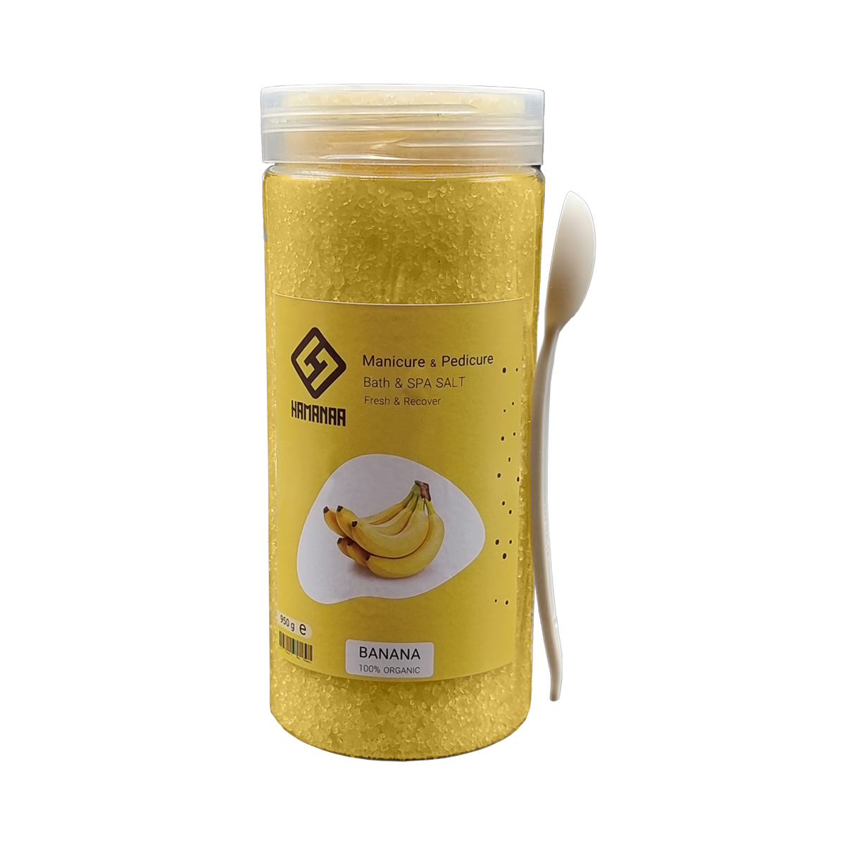 نمک حمام هامانا مدل Banana وزن 950 گرم نمک حمام طلایی