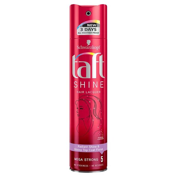 اسپری مو تافت مدل Shine glossy حجم 230 میلی لیتر اسپری مو طلایی