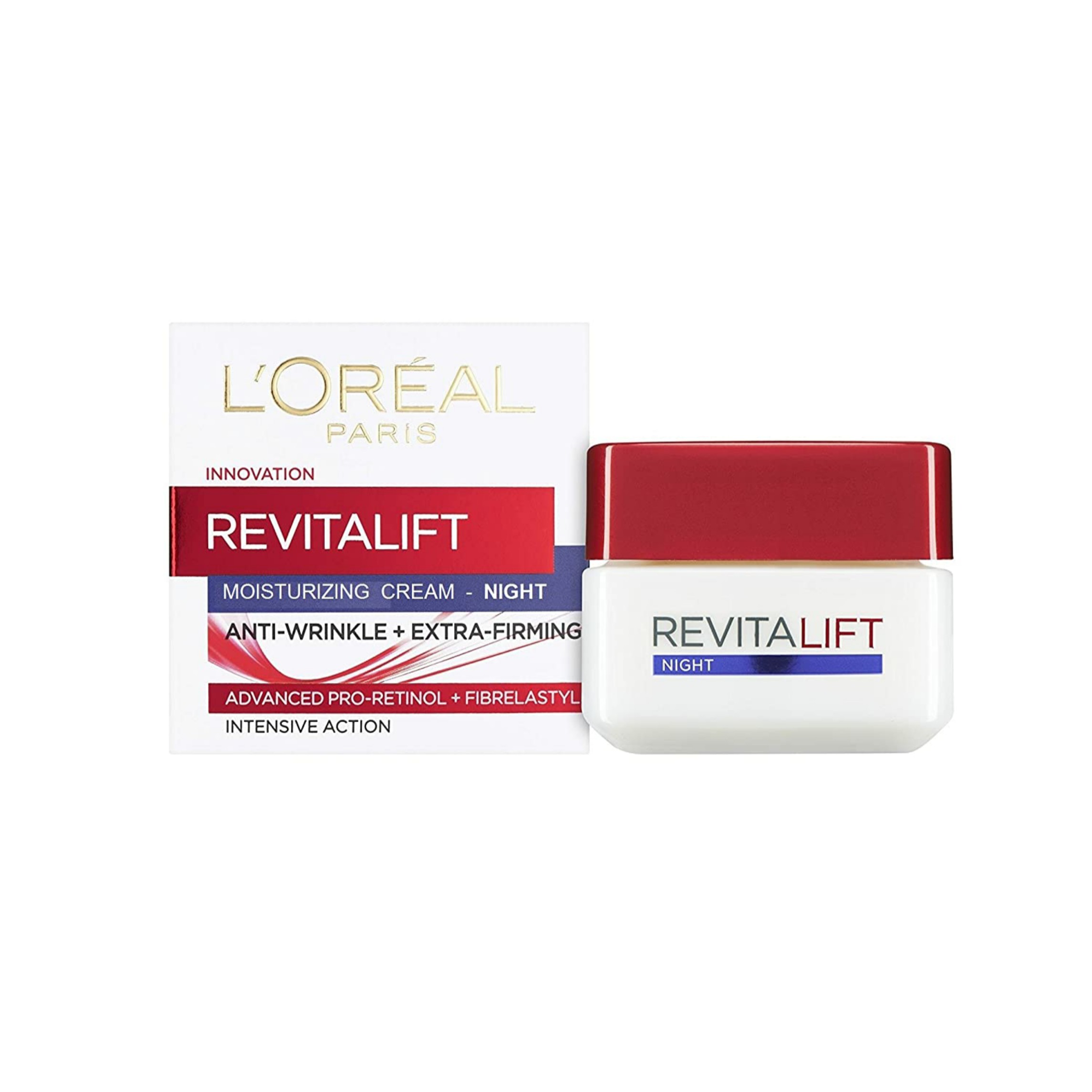 کرم ضد چروک و مرطوب کننده شب لورآل مدل Revitalift حجم 50 میلی لیتر کرم ضد چروک طلایی