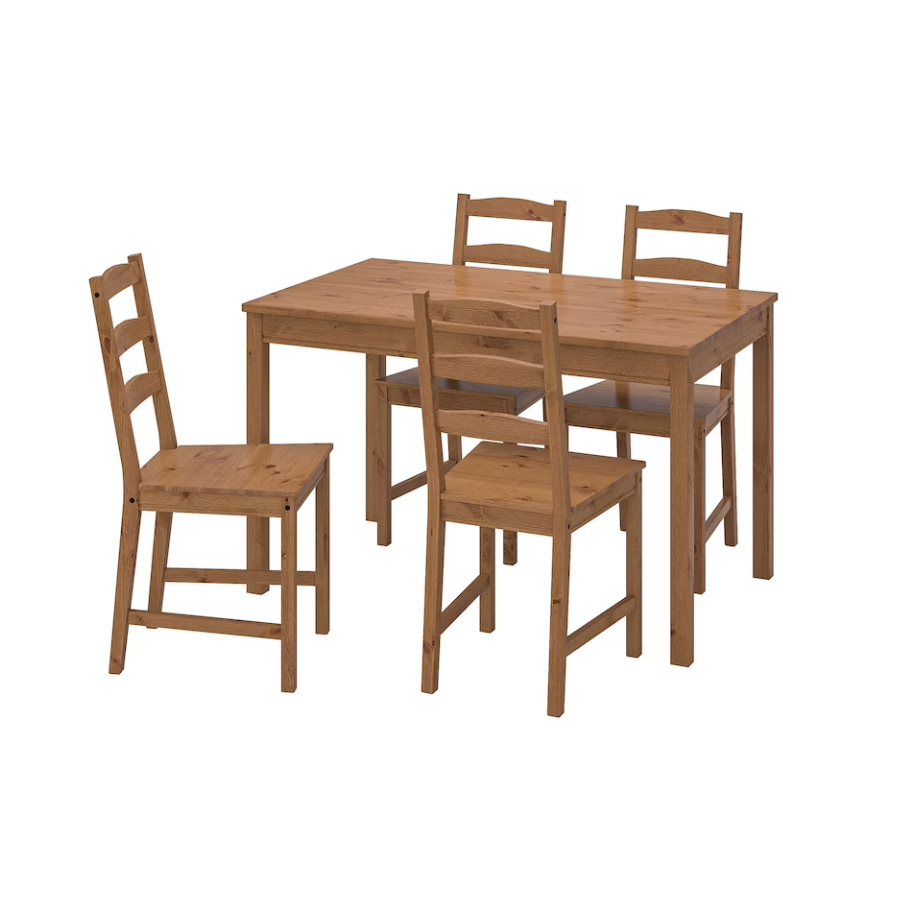 میز و صندلی ناهارخوری 4 نفره ایکیا مدل 50211104 میز و صندلی ناهار خوری طلایی