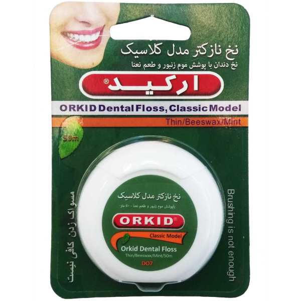 نخ دندان ارکید کد 02909 بسته 20 عددی نخ دندان طلایی