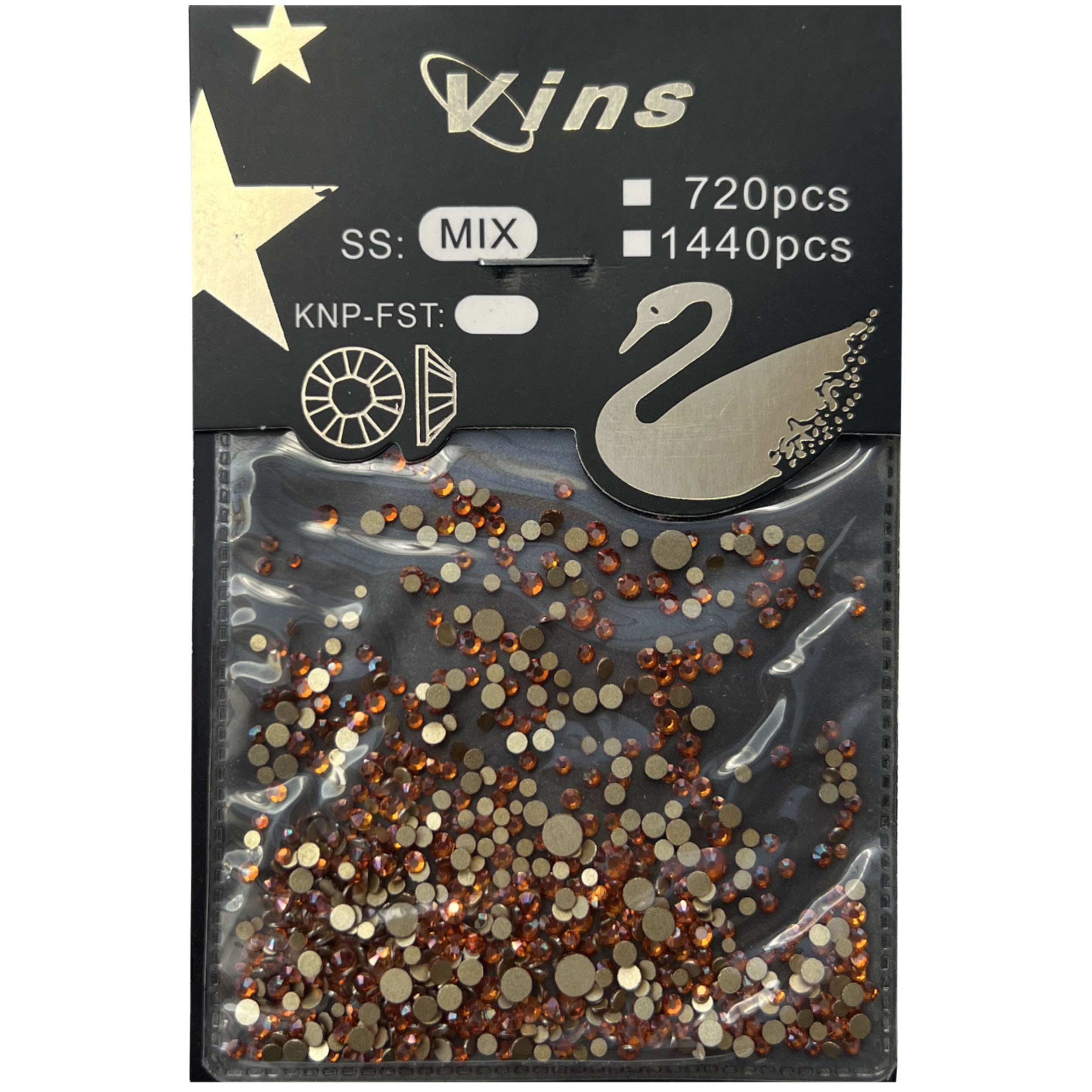 نگین ناخن وینز مدل MIX-N آویز و نگین ناخن طلایی