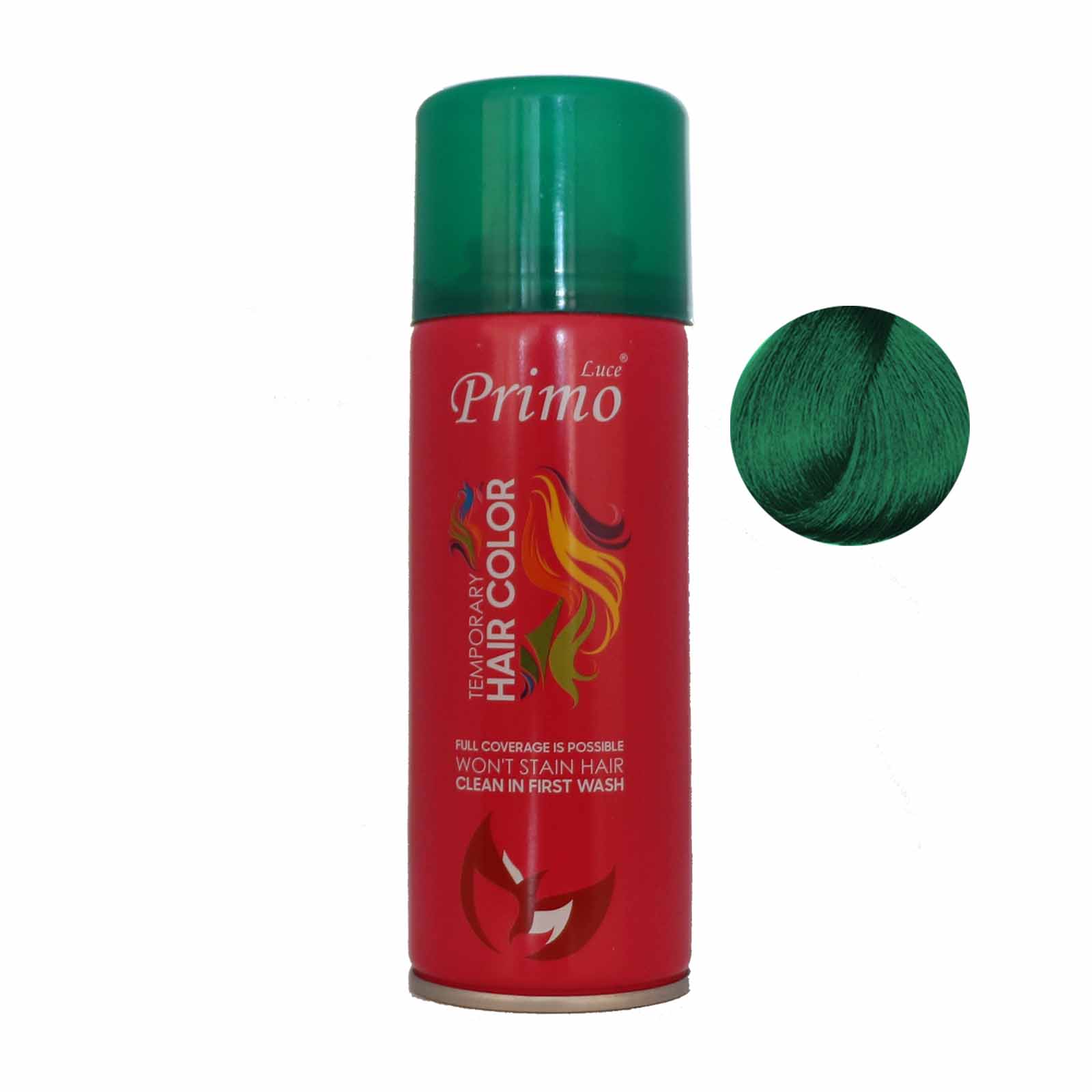 اسپری رنگ مو پریمو لوسی مدل 12 حجم 150 میلی لیتر رنگ سبز تیره کرم، شامپو و اسپری رنگ مو طلایی