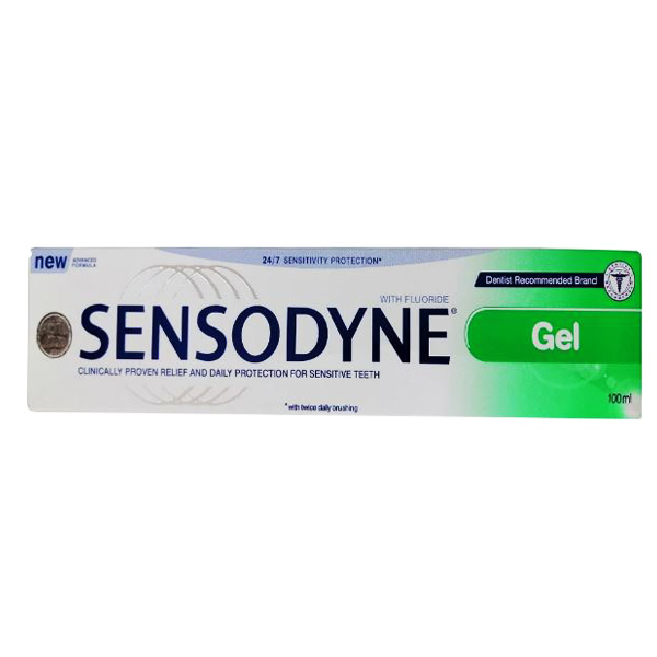 خمیر دندان سنسوداین مدل Gel Fluoride حجم 100 میلی لیتر خمیر دندان طلایی