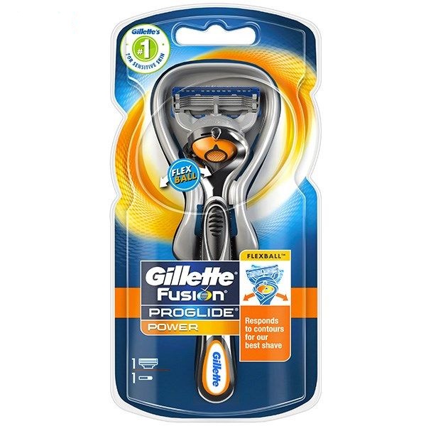 خود تراش ژیلت مدل Fusion PROGlide Power تیغ و یدک اصلاح طلایی
