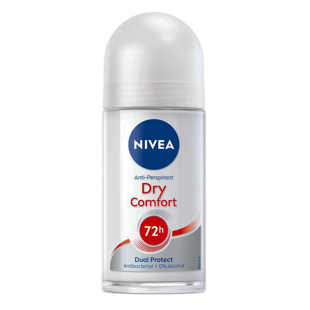 رول ضد تعریق زنانه نیوآ مدل Dry Comfort 72H Dual Protect حجم 50 میلی لیتر رول ضد تعریق طلایی
