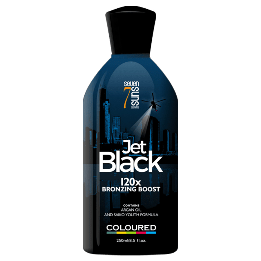 لوسیون سولاریوم سیون سری JET BLACK مدل 120X حجم 250 میلی لیتر روغن آفتاب طلایی