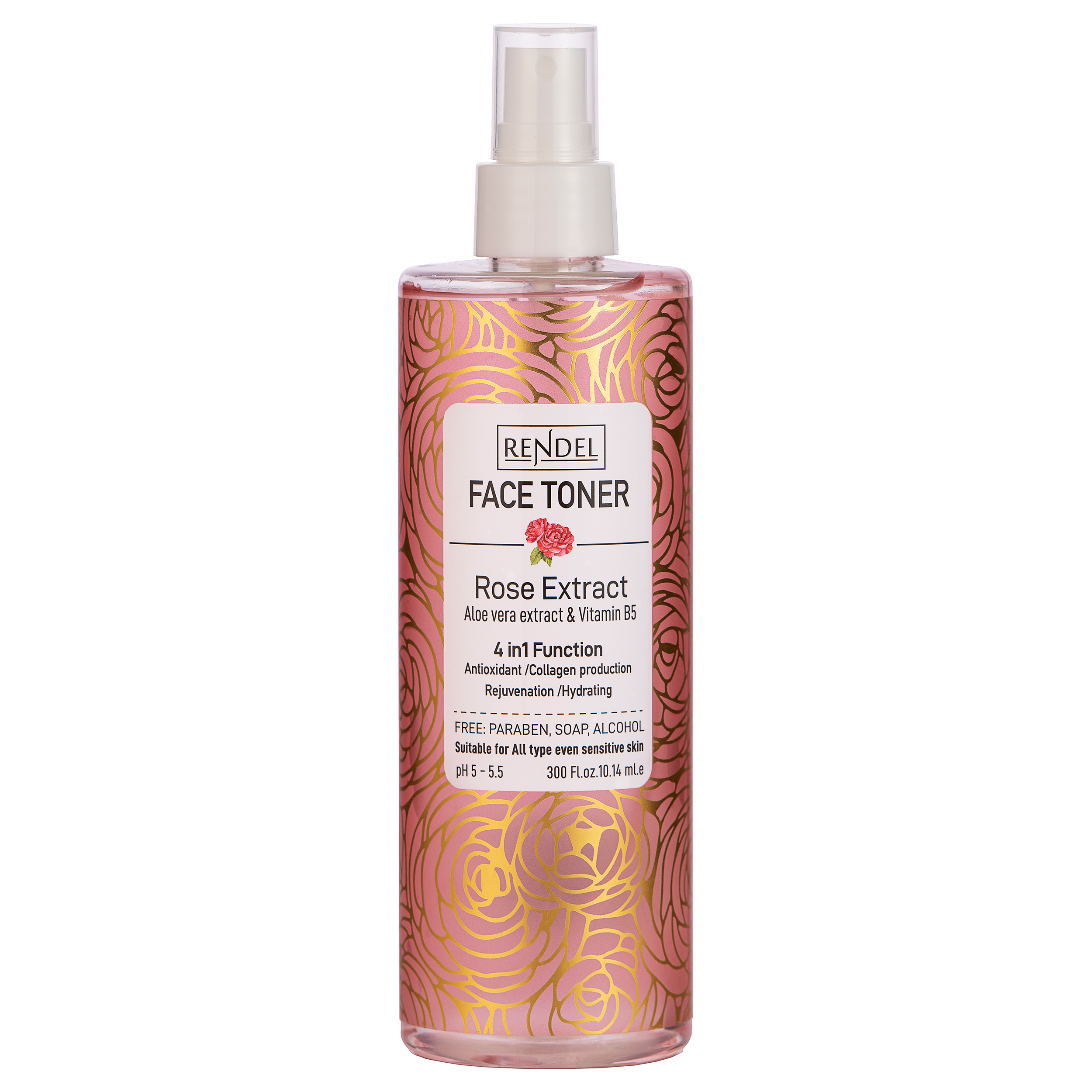 تونر رندل مدل Rose Extract حجم 300 میلی لیتر تونر طلایی